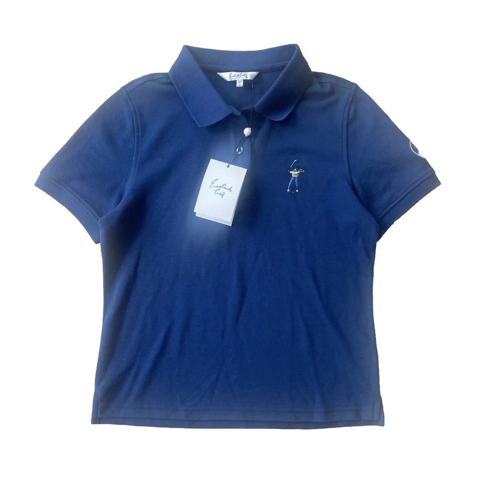 NWT Eastside Golf x Mercedes Benz Blue Pique Golf Polo Shirt Women's XS